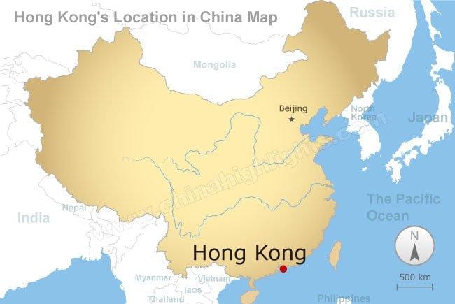 ਦਾ ਨਕਸ਼ਾ ਚੀਨ ਅਤੇ Hong Kong ਤੱਕ