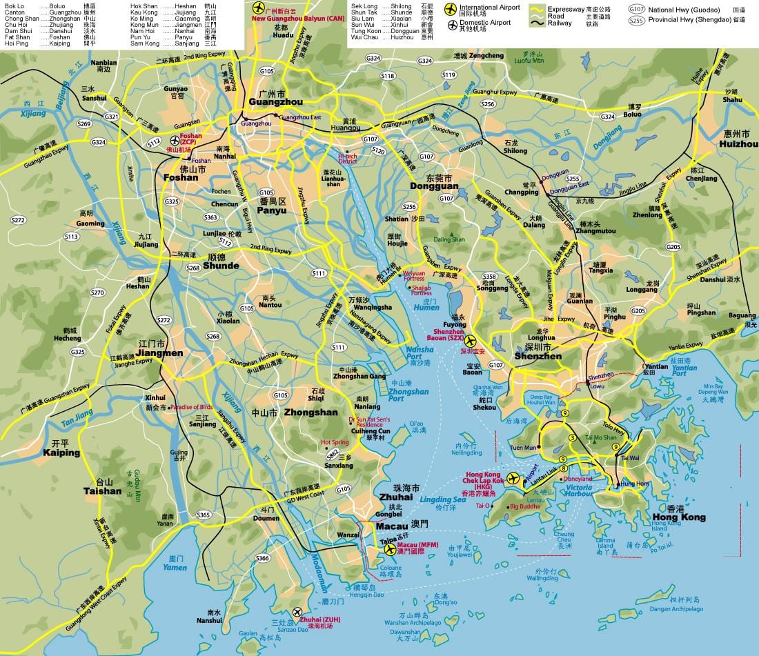 ਸੜਕ ' ਨਕਸ਼ਾ, ਦੀ Hong Kong ਤੱਕ
