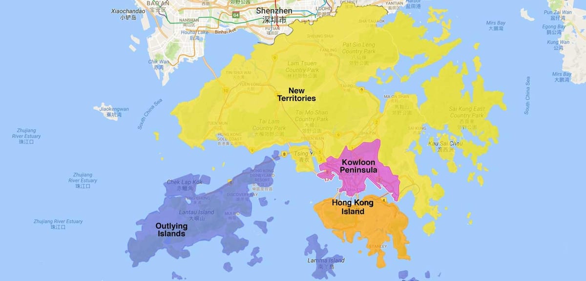ਨਕਸ਼ਾ Hong Kong ਤੱਕ ਦੇ ਖੇਤਰ