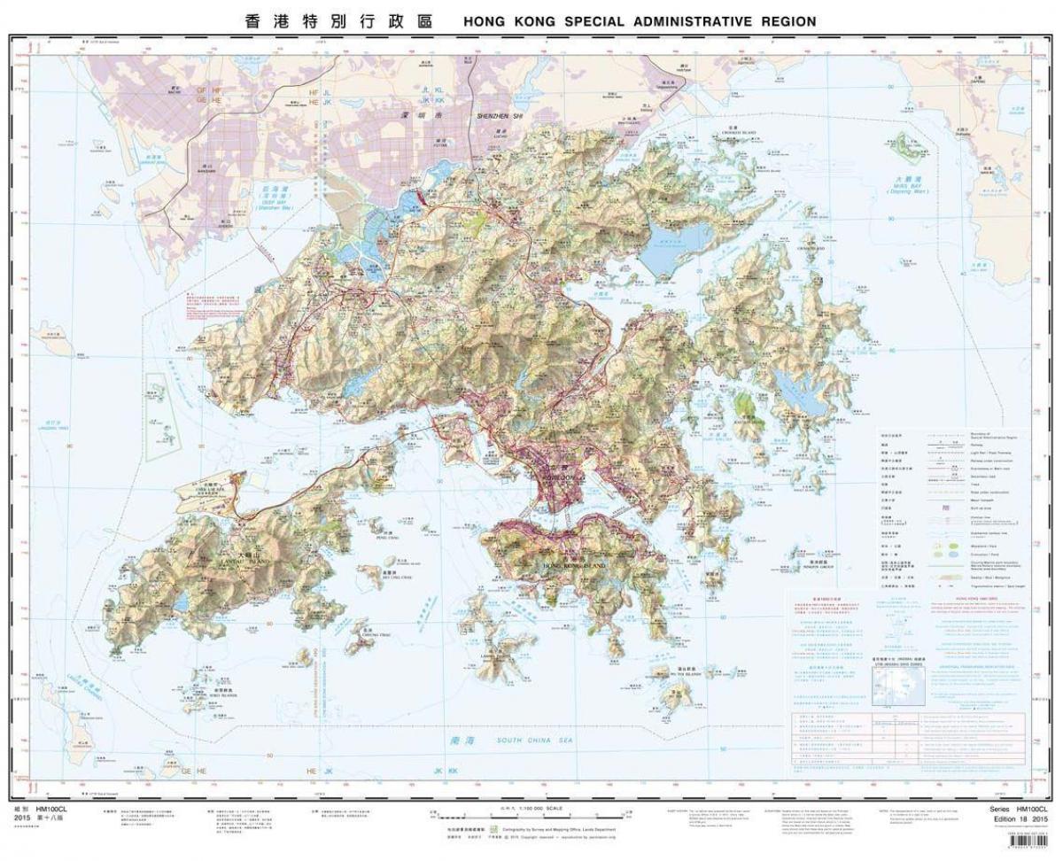topographic ਨਕਸ਼ਾ ਦੀ Hong Kong