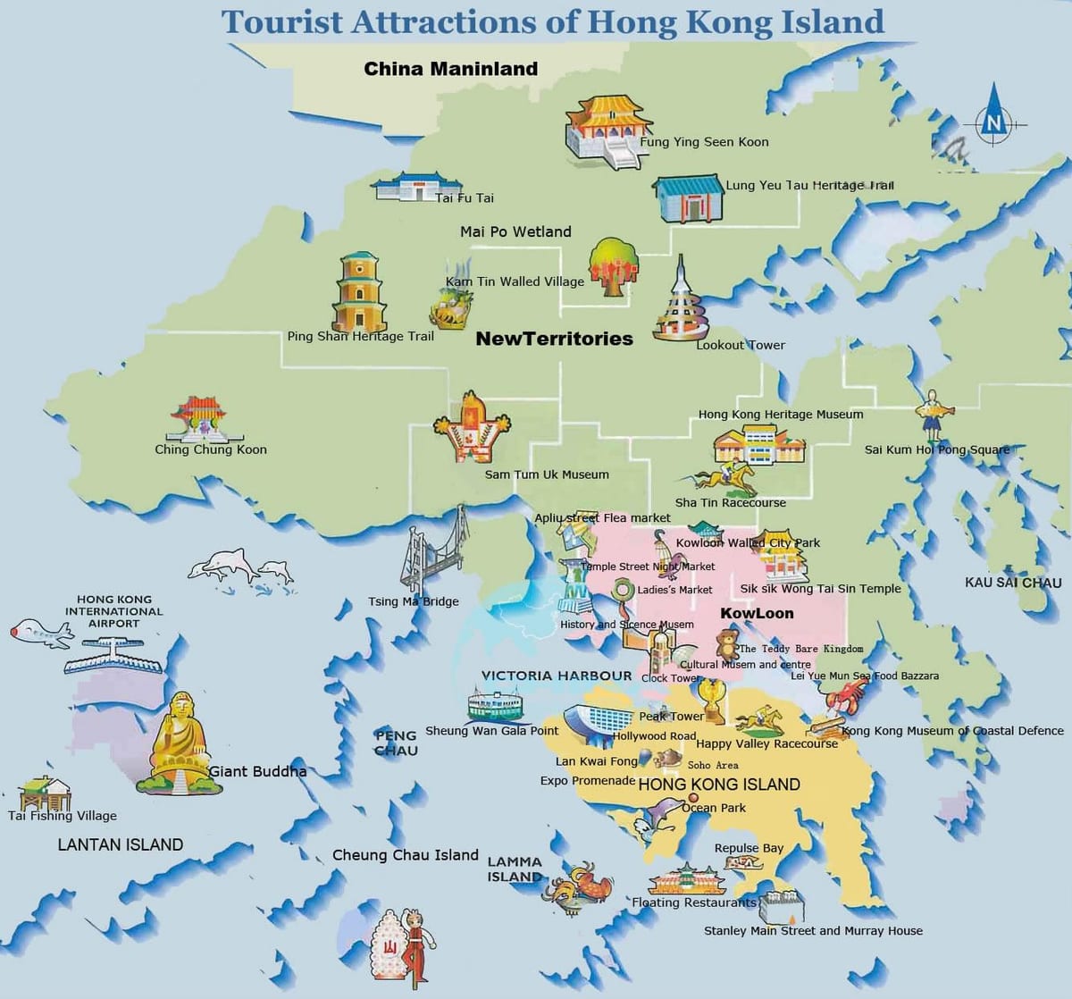 Hong Kong ਤੱਕ ਦਾ ਨਕਸ਼ਾ ਲਈ ਯਾਤਰੀ