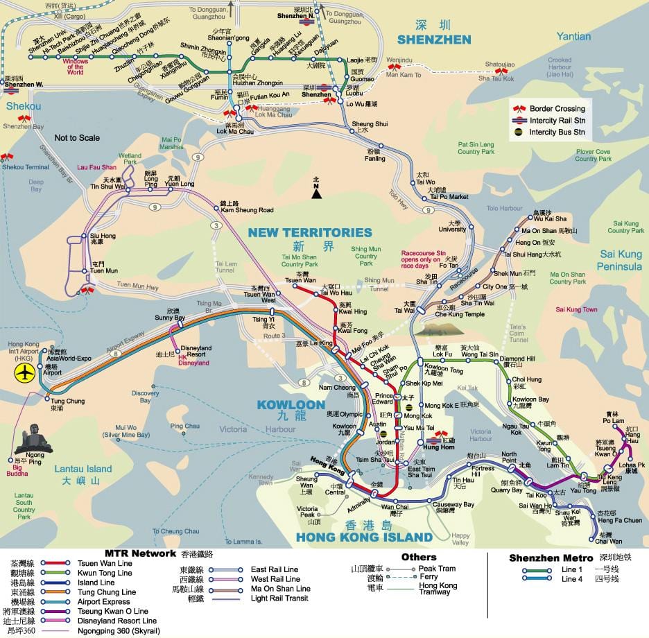 MTR ਨਕਸ਼ਾ ਦੀ Hong Kong