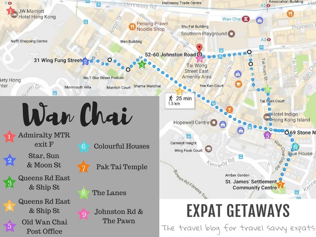 Hong Kong ਤੱਕ Wan Chai ਦਾ ਨਕਸ਼ਾ