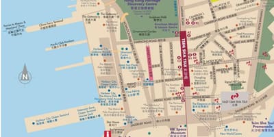 Hong Kong ਤੱਕ ਕੌਲੂਨ ਨਕਸ਼ਾ