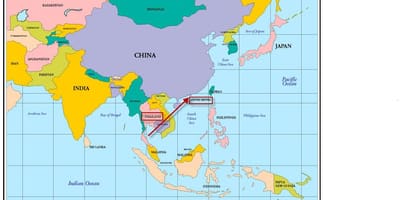 Hong Kong ਵਿੱਚ ਏਸ਼ੀਆ ਦਾ ਨਕਸ਼ਾ